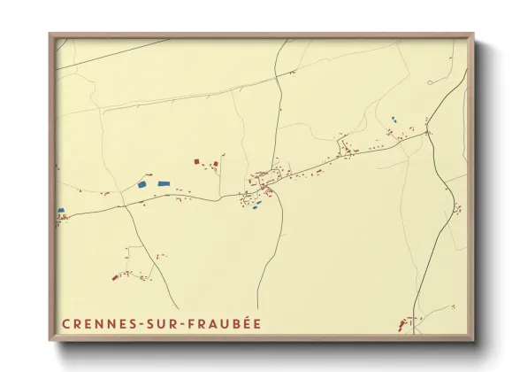 Une affiche de carte sur Crennes-sur-Fraubée