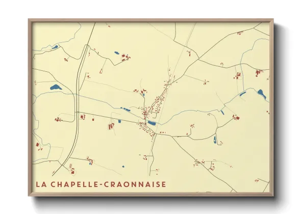 Une affiche de carte sur La Chapelle-Craonnaise