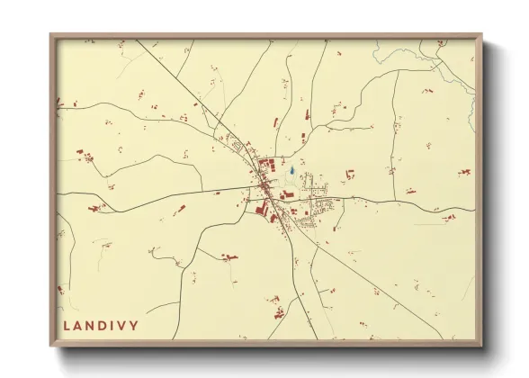 Une affiche de carte sur Landivy