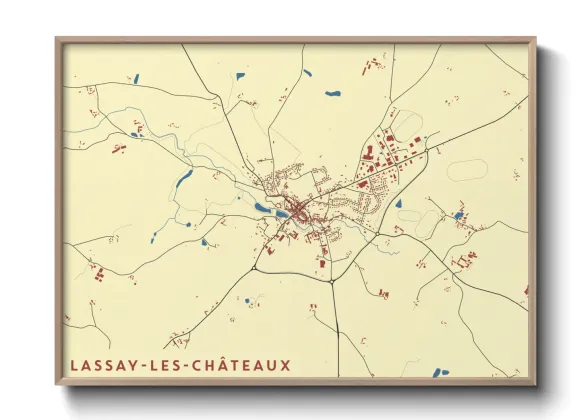 Une affiche de carte sur Lassay-les-Châteaux