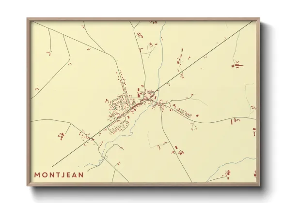 Une affiche de carte sur Montjean