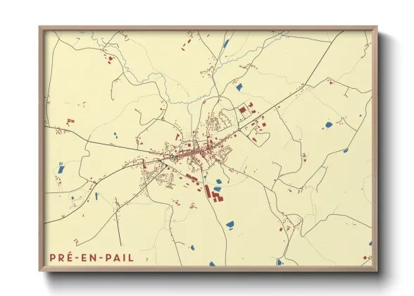 Une affiche de carte sur Pré-en-Pail