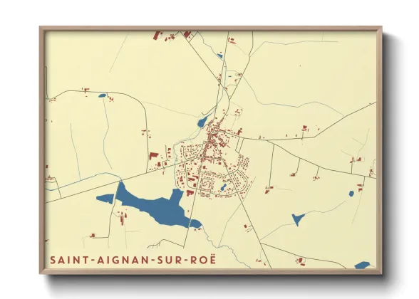 Une affiche de carte sur Saint-Aignan-sur-Roë