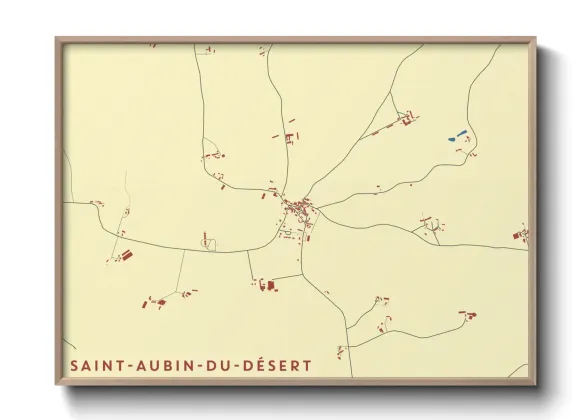 Une affiche de carte sur Saint-Aubin-du-Désert