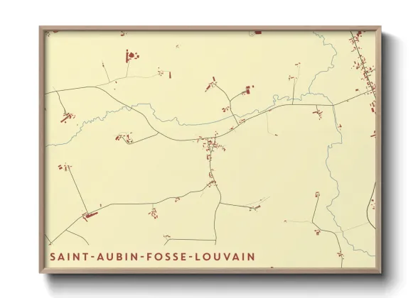 Une affiche de carte sur Saint-Aubin-Fosse-Louvain