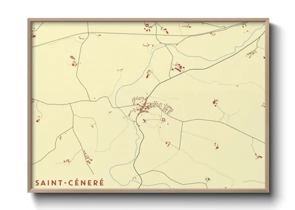 Une affiche de carte sur Saint-Céneré