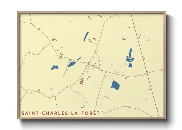 Une affiche de carte sur Saint-Charles-la-Forêt