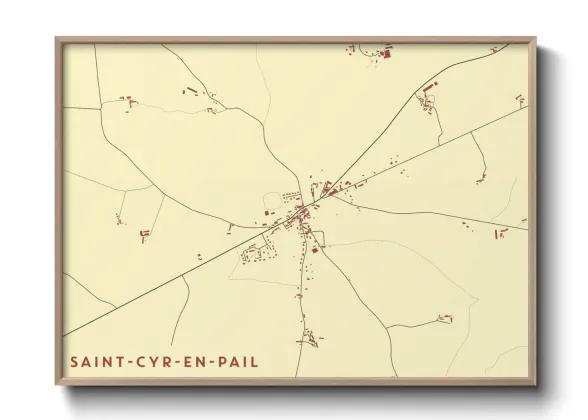 Une affiche de carte sur Saint-Cyr-en-Pail