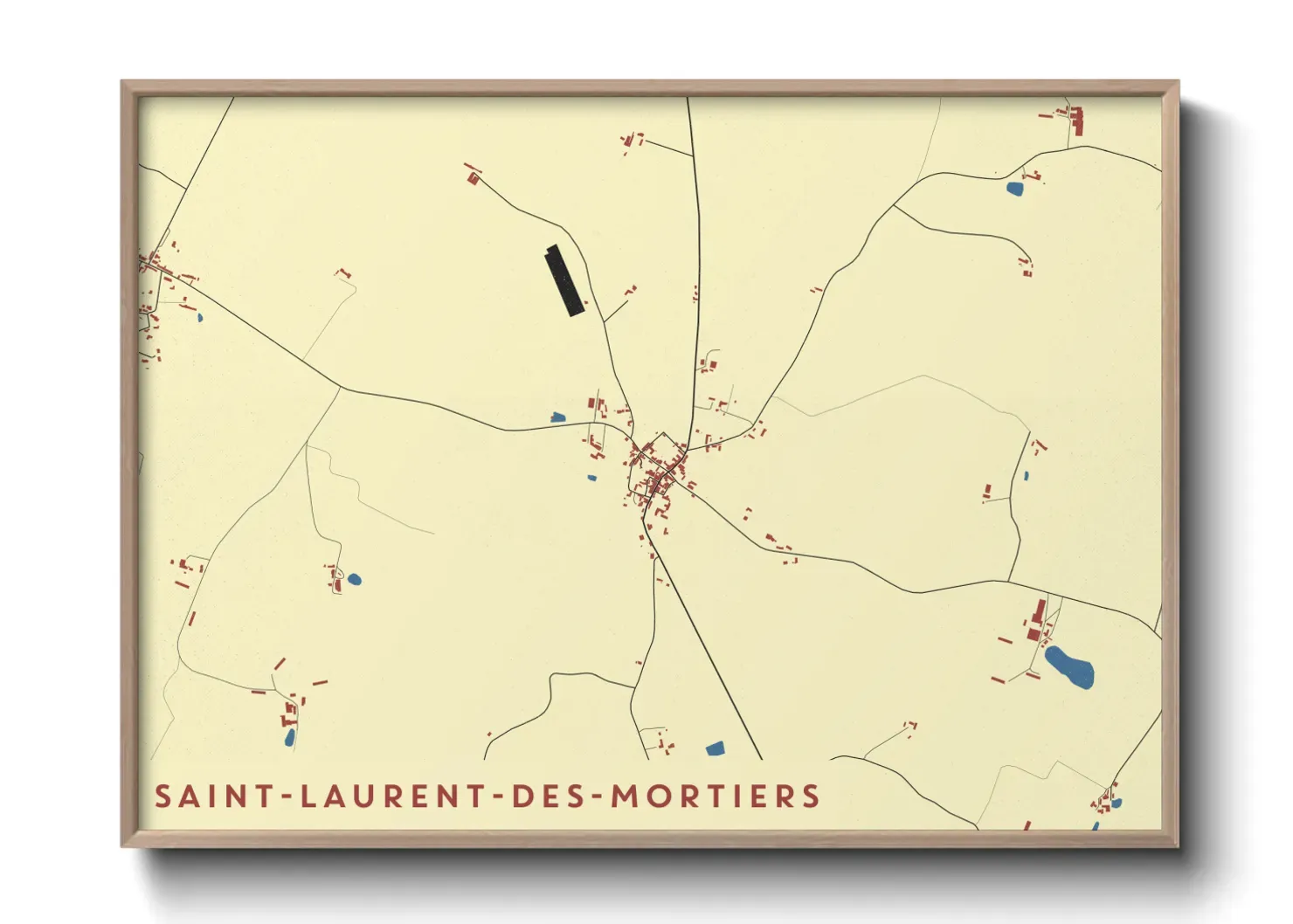 Un poster carteSaint-Laurent-des-Mortiers