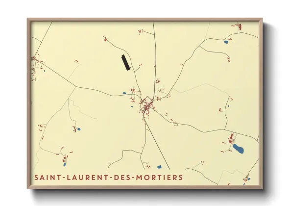 Une affiche de carte sur Saint-Laurent-des-Mortiers