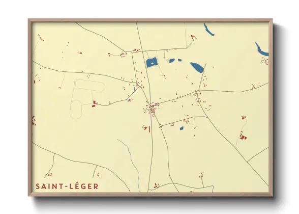 Une affiche de carte sur Saint-Léger