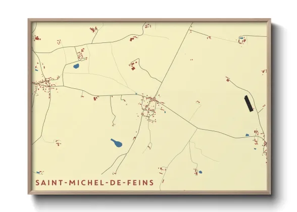 Une affiche de carte sur Saint-Michel-de-Feins