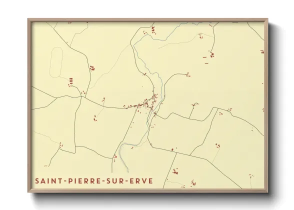 Une affiche de carte sur Saint-Pierre-sur-Erve