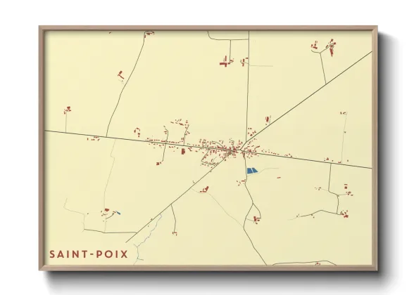 Une affiche de carte sur Saint-Poix