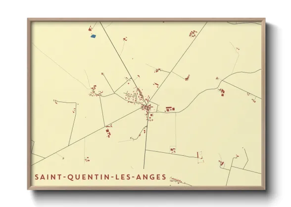 Une affiche de carte sur Saint-Quentin-les-Anges