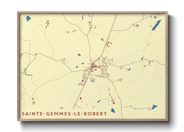 Une affiche de carte sur Sainte-Gemmes-le-Robert