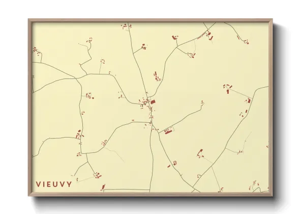 Une affiche de carte sur Vieuvy