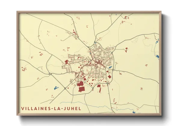 Une affiche de carte sur Villaines-la-Juhel