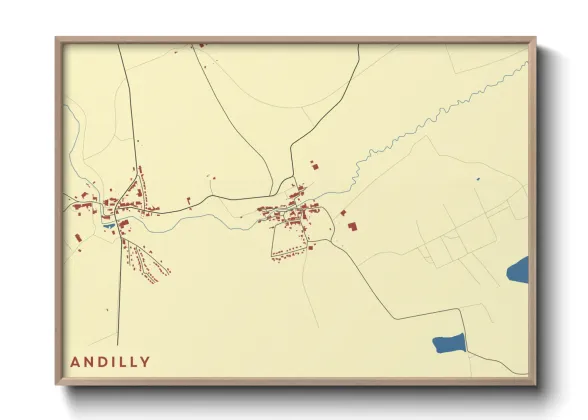 Une affiche de carte sur Andilly