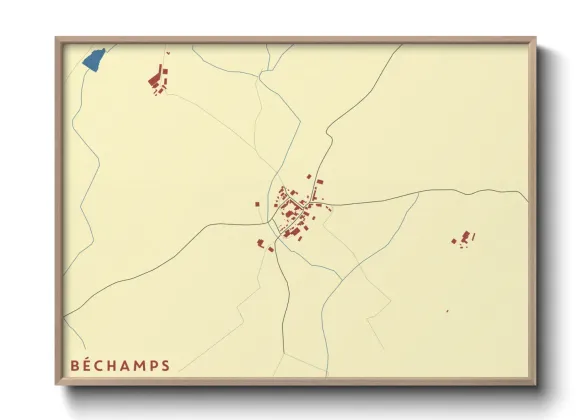 Une affiche de carte sur Béchamps