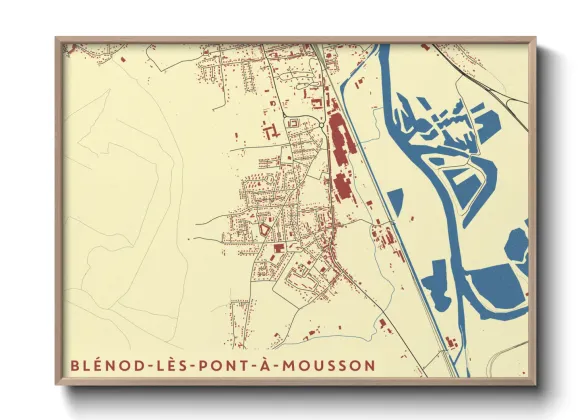 Une affiche de carte sur Blénod-lès-Pont-à-Mousson