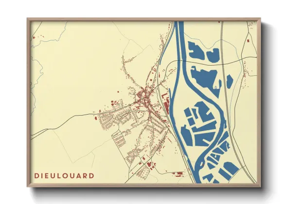 Une affiche de carte sur Dieulouard