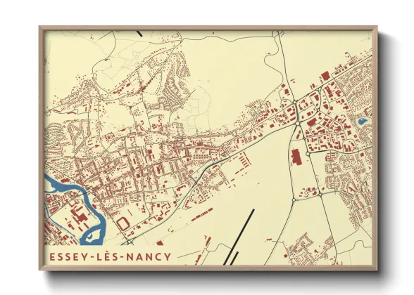 Une affiche de carte sur Essey-lès-Nancy
