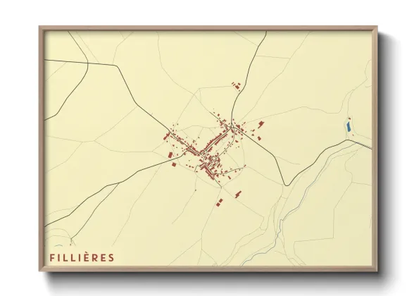 Une affiche de carte sur Fillières