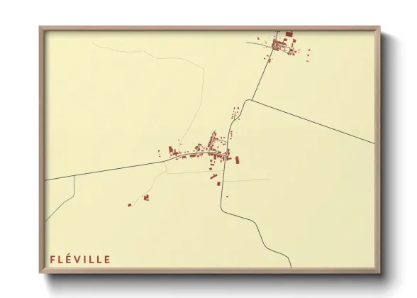 Une affiche de carte sur Fléville