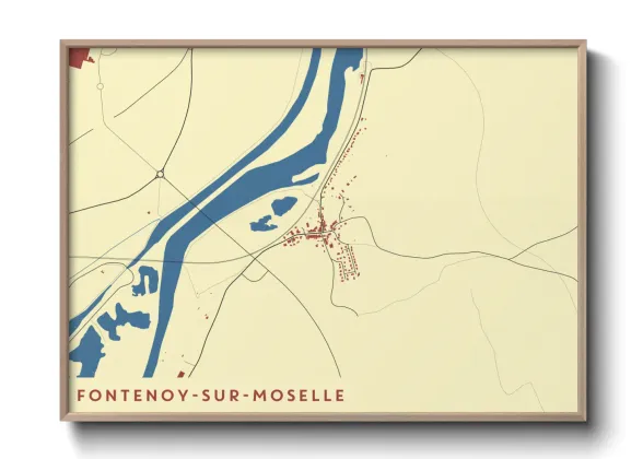Une affiche de carte sur Fontenoy-sur-Moselle