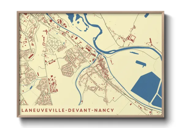 Une affiche de carte sur Laneuveville-devant-Nancy
