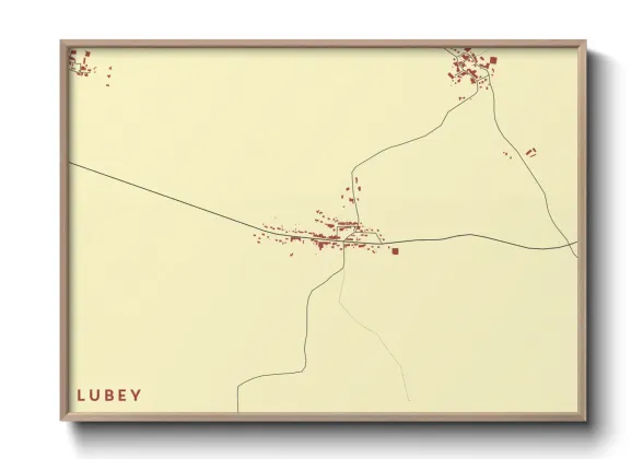 Une affiche de carte sur Lubey
