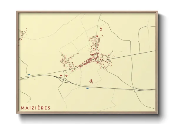 Une affiche de carte sur Maizières