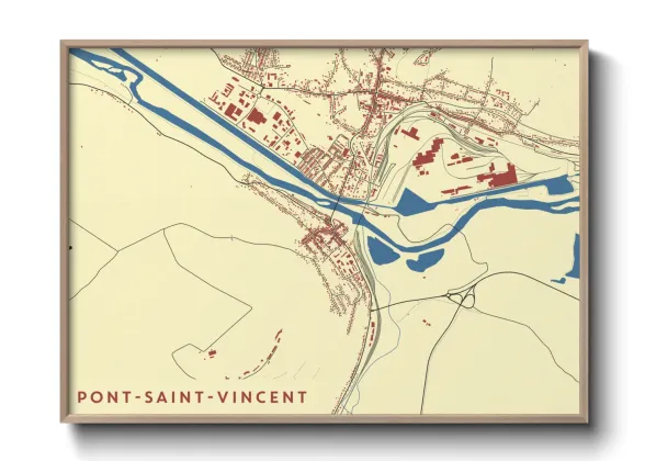 Une affiche de carte sur Pont-Saint-Vincent