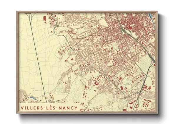 Une affiche de carte sur Villers-lès-Nancy
