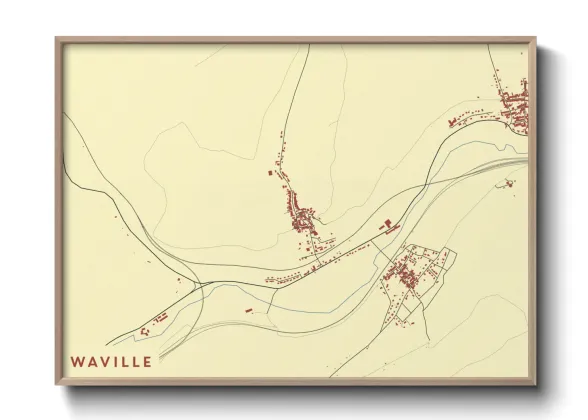 Une affiche de carte sur Waville