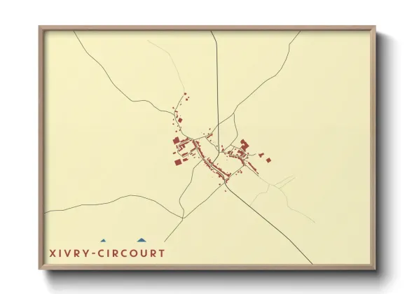 Une affiche de carte sur Xivry-Circourt