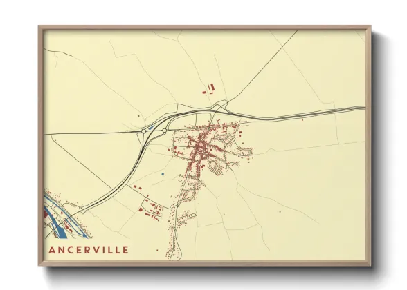 Une affiche de carte sur Ancerville