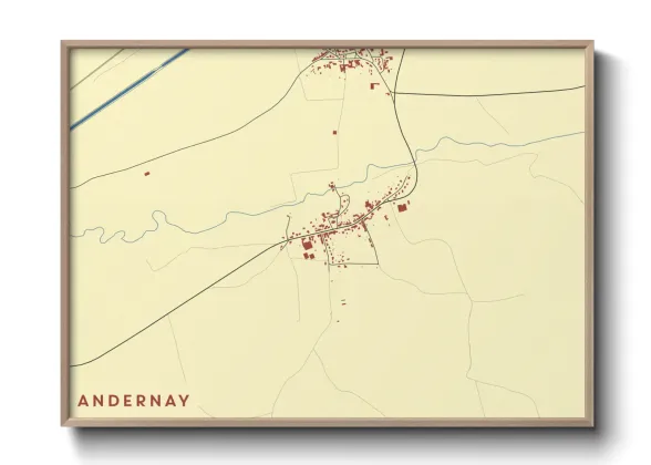 Une affiche de carte sur Andernay