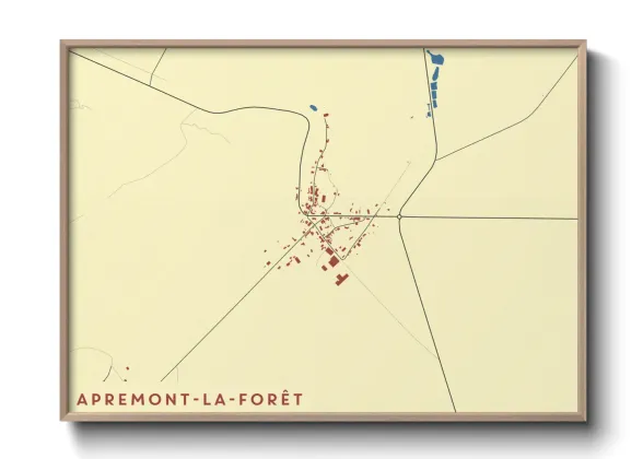 Une affiche de carte sur Apremont-la-Forêt