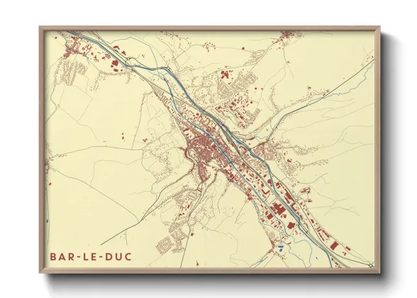 Une affiche de carte sur Bar-le-Duc