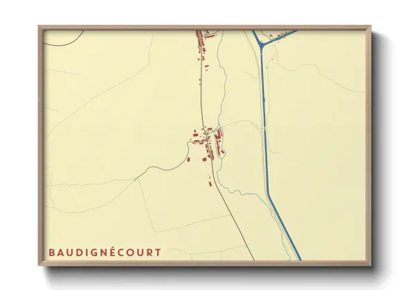 Une affiche de carte sur Baudignécourt
