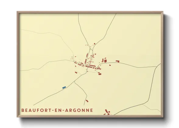Une affiche de carte sur Beaufort-en-Argonne