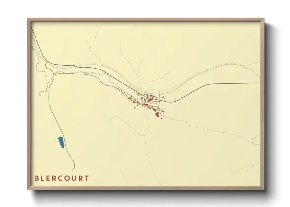 Une affiche de carte sur Blercourt