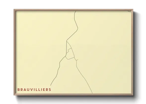 Une affiche de carte sur Brauvilliers