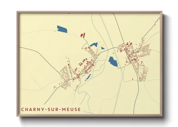 Une affiche de carte sur Charny-sur-Meuse