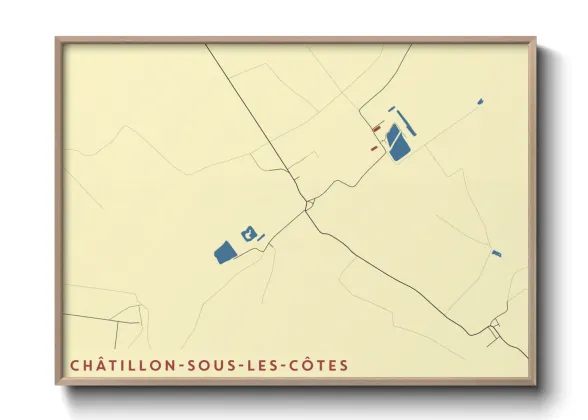 Une affiche de carte sur Châtillon-sous-les-Côtes