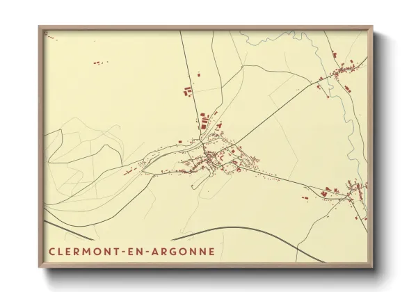 Une affiche de carte sur Clermont-en-Argonne
