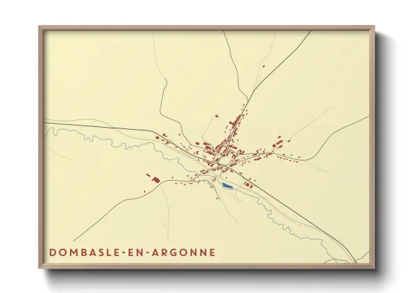 Une affiche de carte sur Dombasle-en-Argonne