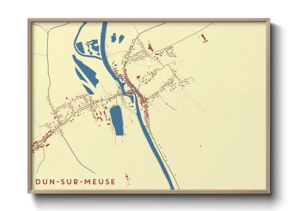 Une affiche de carte sur Dun-sur-Meuse